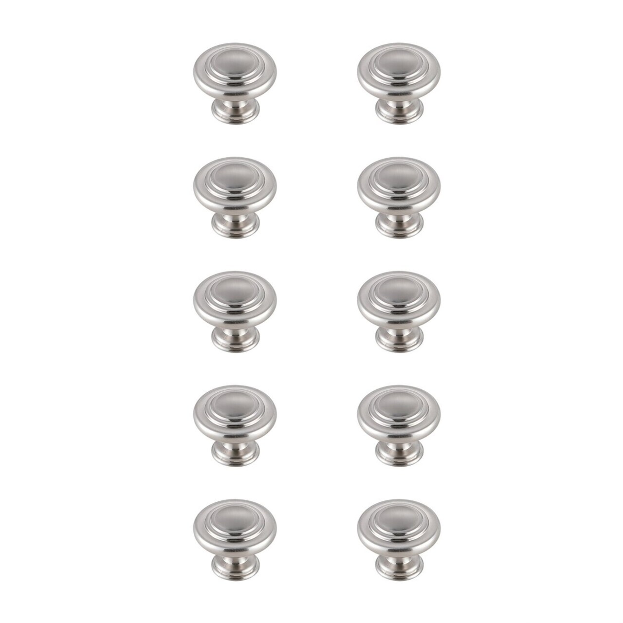 Minu 1.3" Diameter Brushed Nickel Mushroom Knob Multipack (Set of 10)